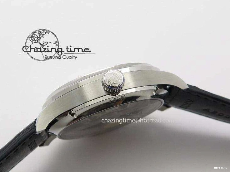 MIROTIME 0329 Portuguese Tourbillon Mystere SS TF Best Edition Black Dial on Black Croc Leather Strap Flexible 7383